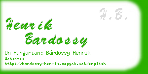 henrik bardossy business card