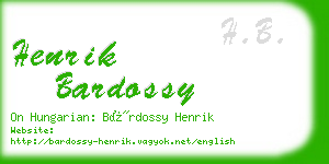 henrik bardossy business card